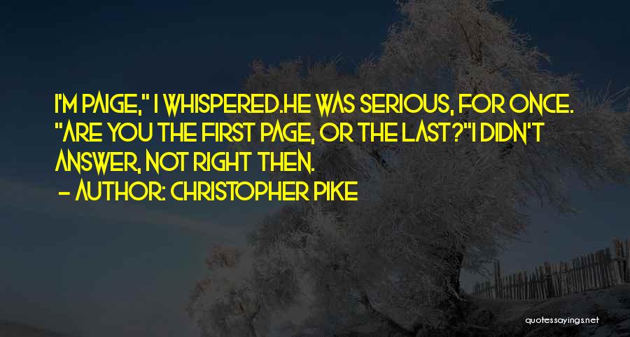 Page Quotes By Christopher Pike