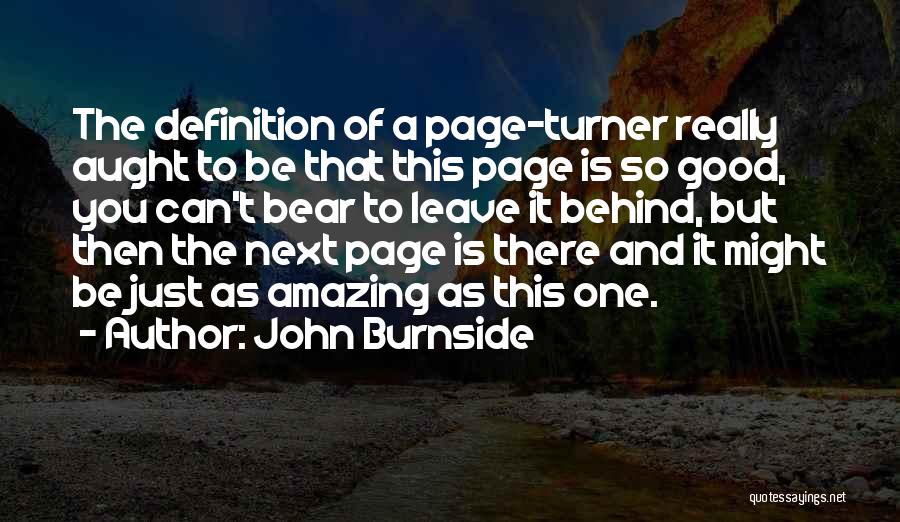 Page Turner Quotes By John Burnside