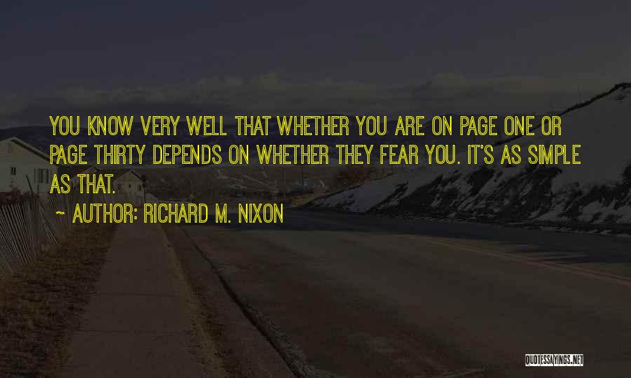 Pages Quotes By Richard M. Nixon