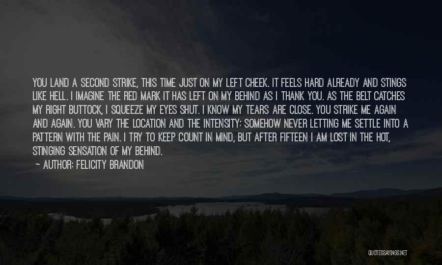 Pain Behind Your Eyes Quotes By Felicity Brandon