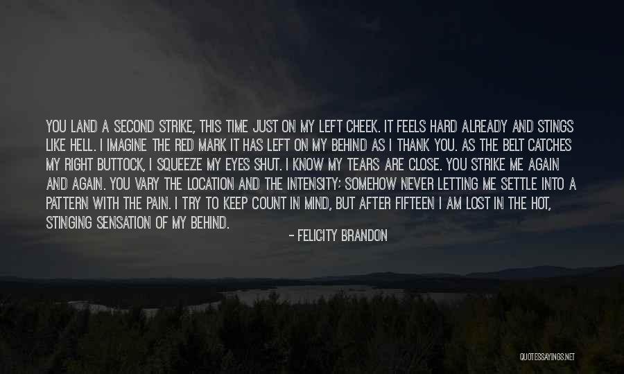 Pain Behind Your Eyes Quotes By Felicity Brandon