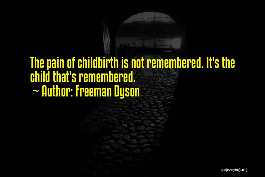Pain Of Childbirth Quotes By Freeman Dyson