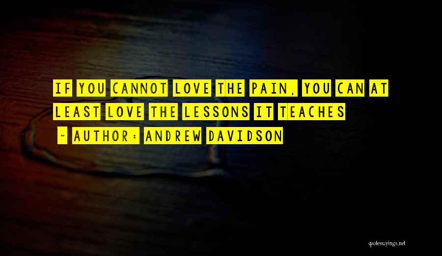 Pain Teaches Us Lessons Quotes By Andrew Davidson