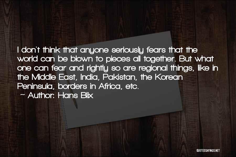 Pakistan And India Quotes By Hans Blix