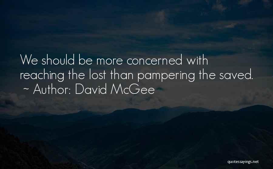 Pampering Ourselves Quotes By David McGee