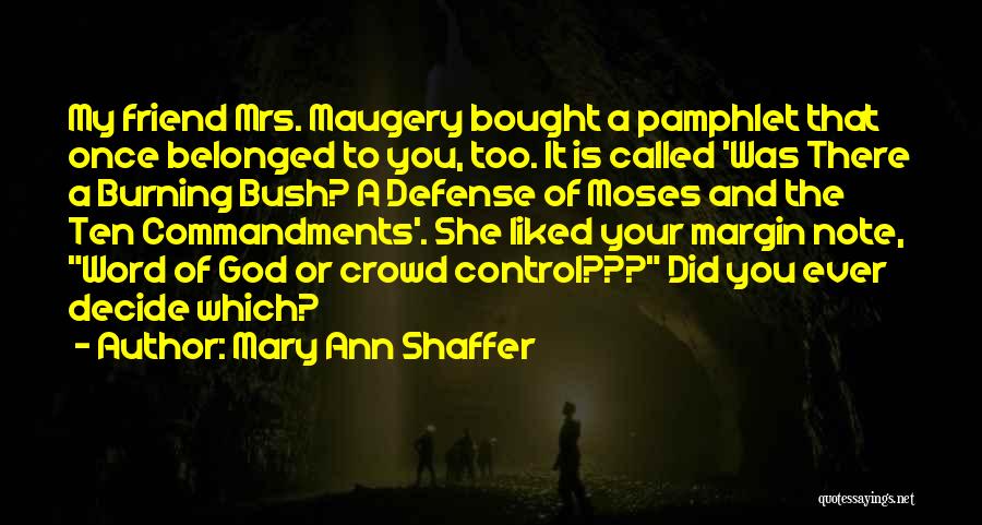 Pamphlet Quotes By Mary Ann Shaffer