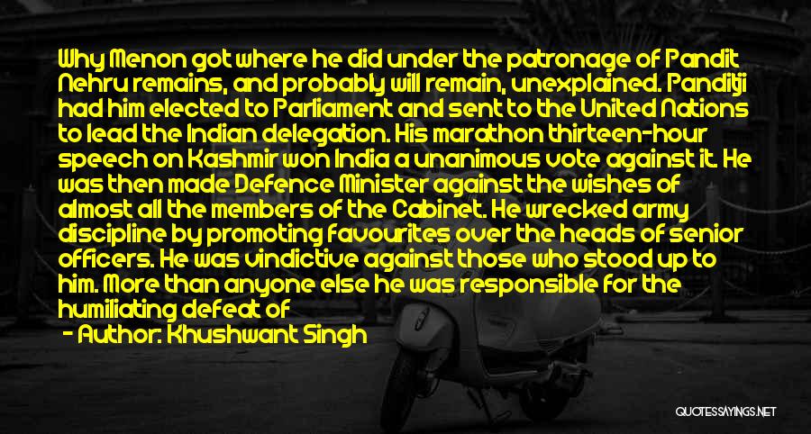 Pandit Nehru Quotes By Khushwant Singh