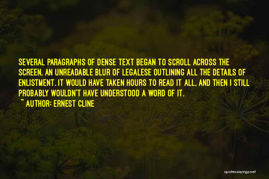 Paragraphs Quotes By Ernest Cline