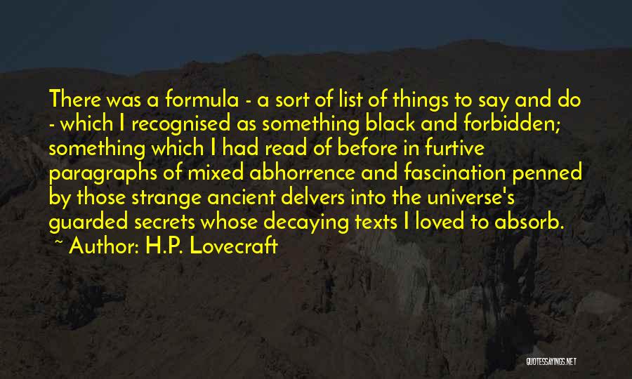 Paragraphs Quotes By H.P. Lovecraft