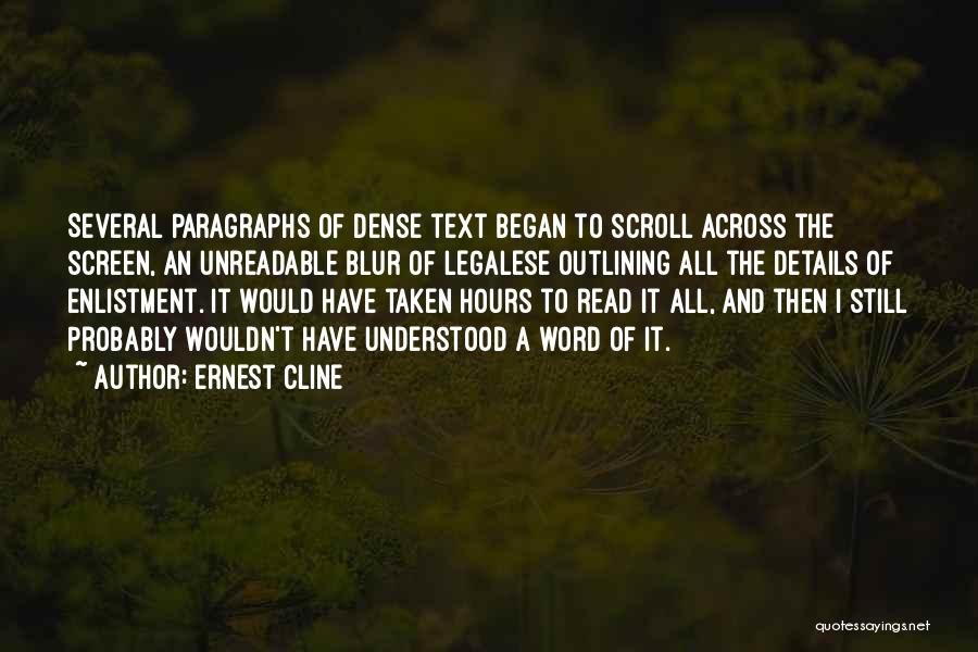 Paragraphs Within Quotes By Ernest Cline