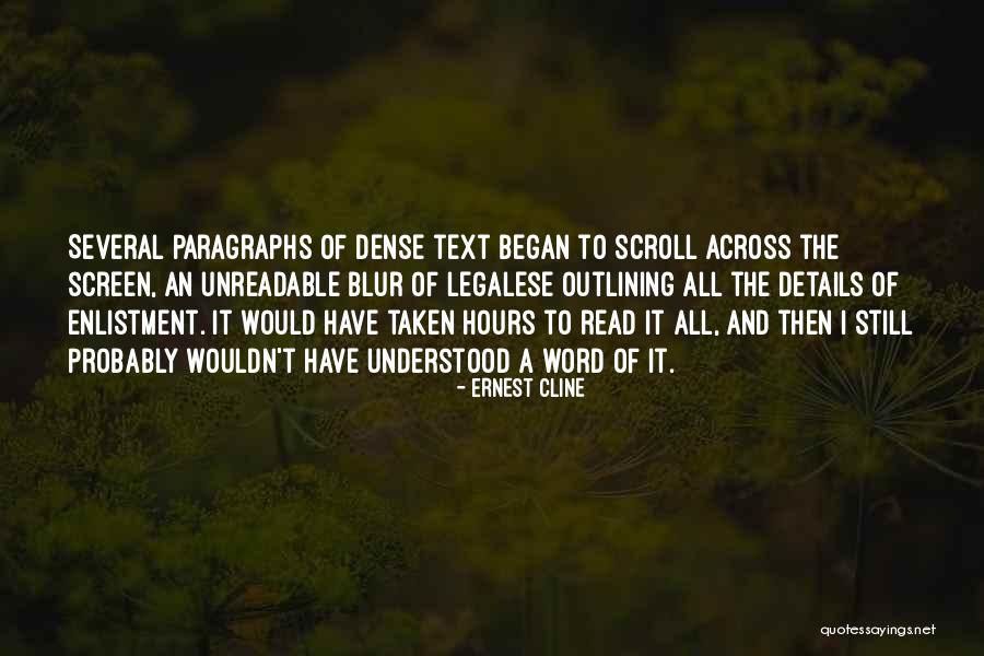 Paragraphs Within Quotes By Ernest Cline