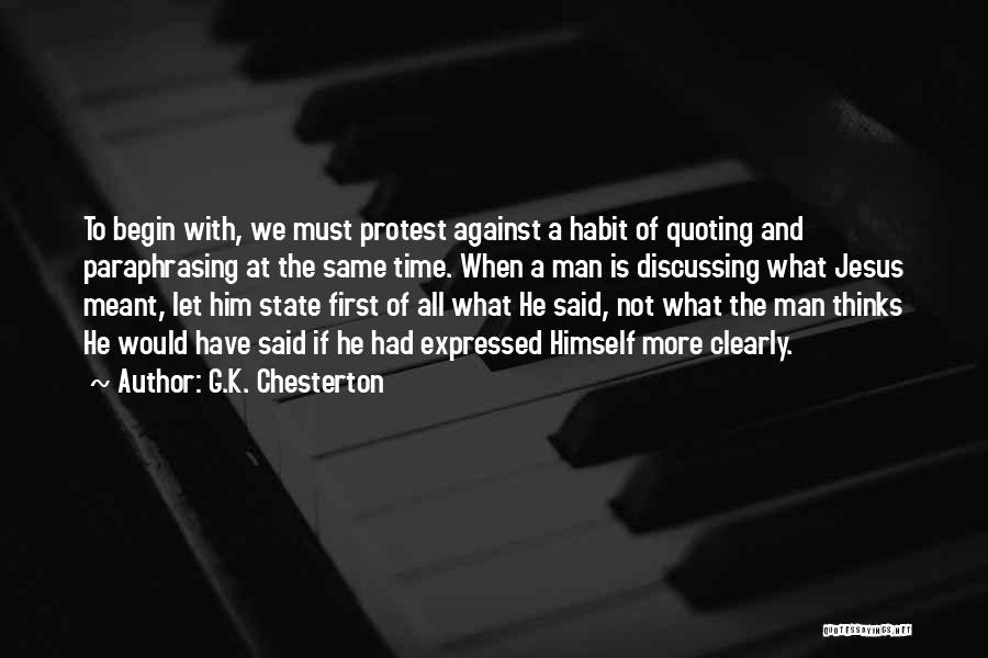 Paraphrasing And Quotes By G.K. Chesterton