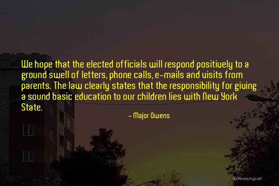 Parents And Responsibility Quotes By Major Owens Parents And Responsibility Quotes By Major Owens