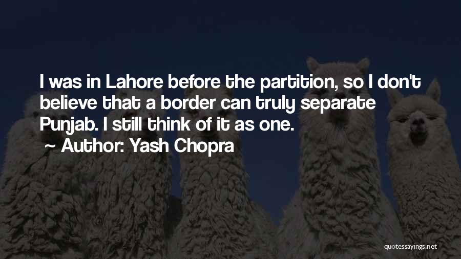 Partition Quotes By Yash Chopra