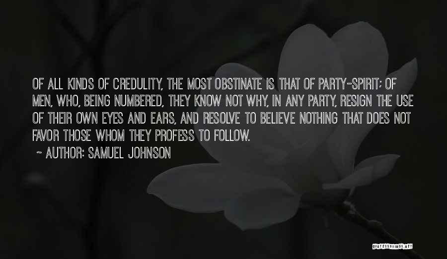 Party Favor Quotes By Samuel Johnson