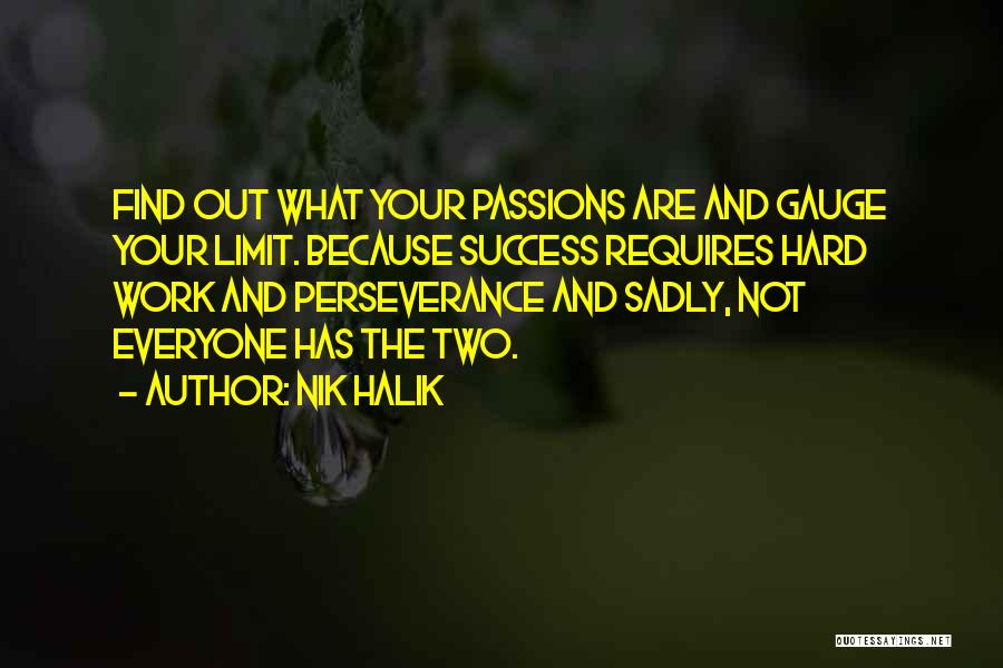 Passion And Perseverance Quotes By Nik Halik