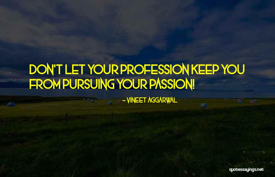 Passion And Profession Quotes By Vineet Aggarwal