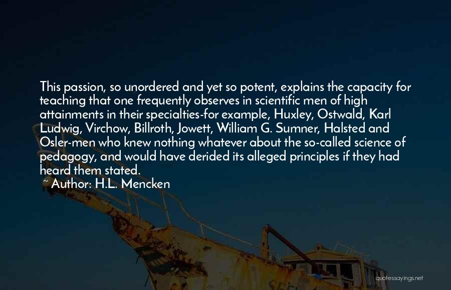 Passion In Teaching Quotes By H.L. Mencken