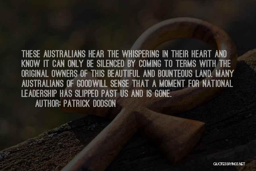 Past Is Gone Quotes By Patrick Dodson