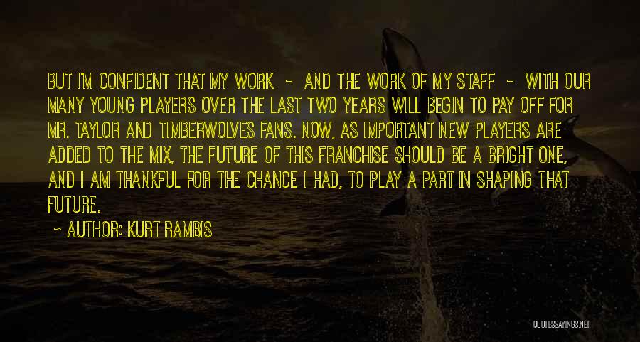 Past Shaping Future Quotes By Kurt Rambis
