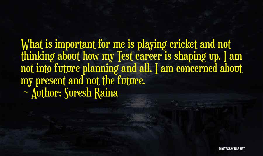 Past Shaping Future Quotes By Suresh Raina