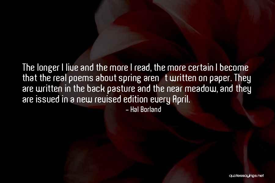 Pasture New Quotes By Hal Borland