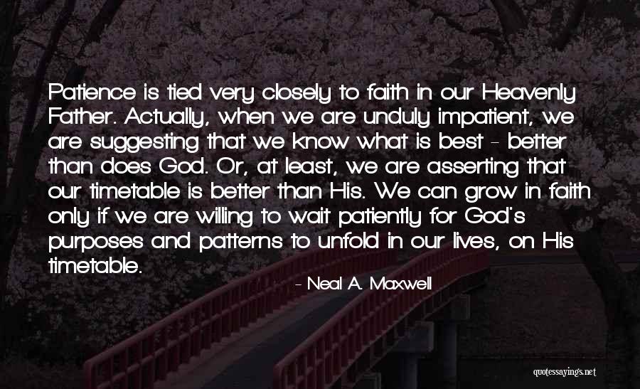 Patience And Faith In God Quotes By Neal A. Maxwell