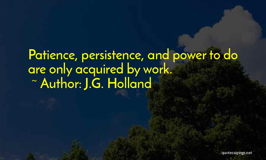 Patience And Persistence Quotes By J.G. Holland