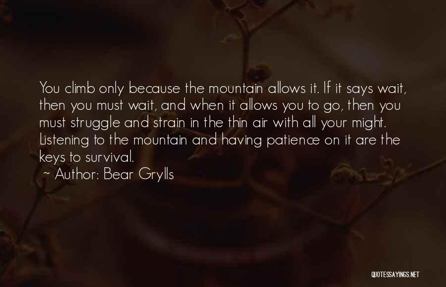 Patience Comes To Those Who Wait Quotes By Bear Grylls
