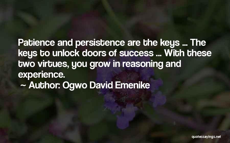 Patience For Success Quotes By Ogwo David Emenike