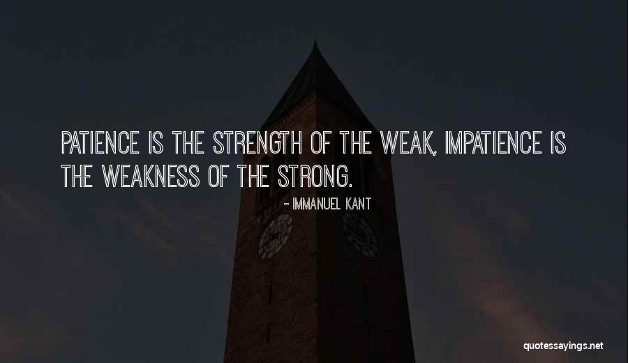 Patience Impatience Quotes By Immanuel Kant