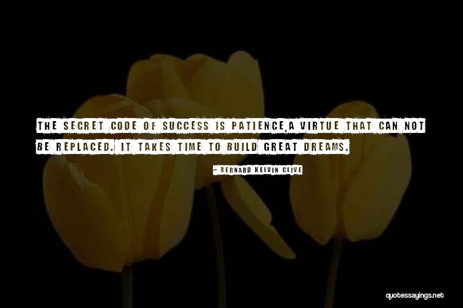 Patience To Success Quotes By Bernard Kelvin Clive