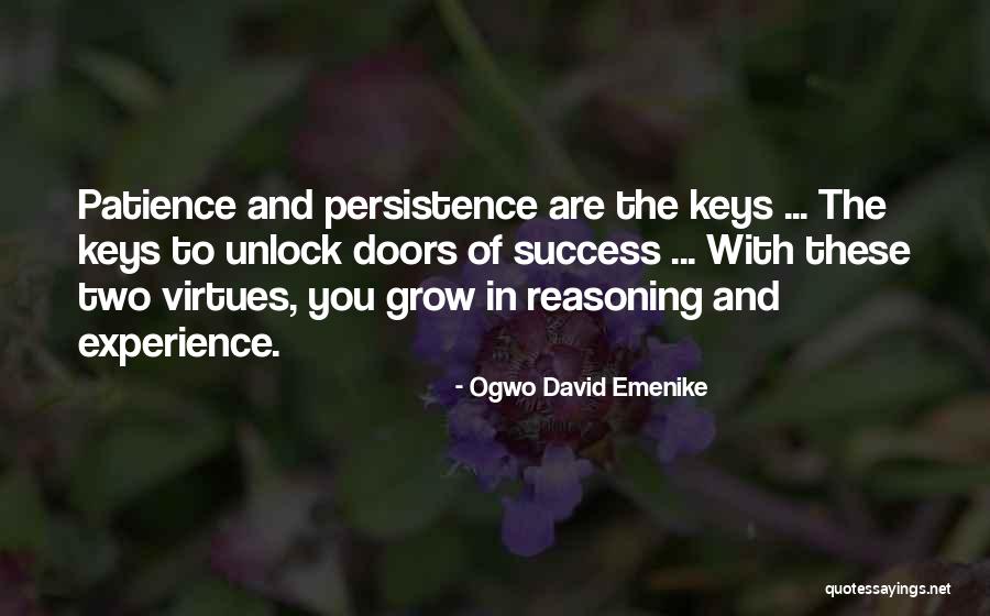 Patience To Success Quotes By Ogwo David Emenike