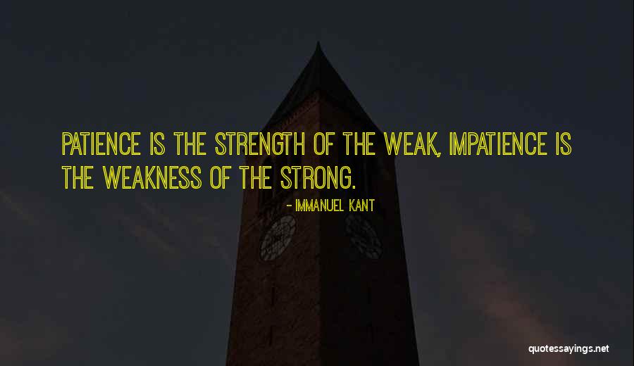 Patience Vs Impatience Quotes By Immanuel Kant