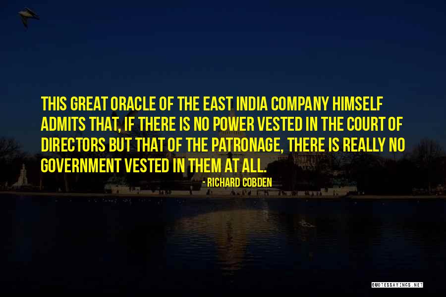 Patronage Quotes By Richard Cobden Patronage Quotes By Richard Cobden