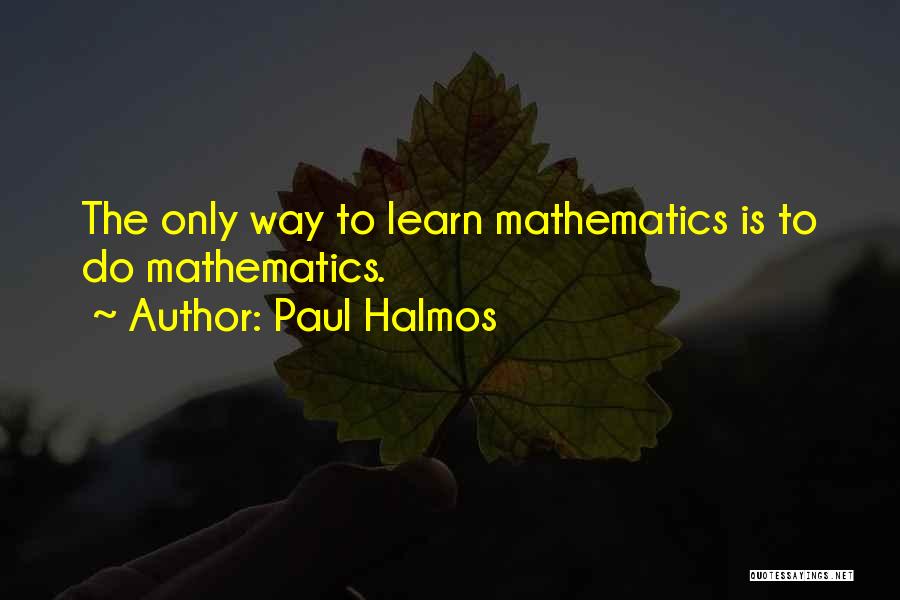 Paul Halmos Quotes 752359