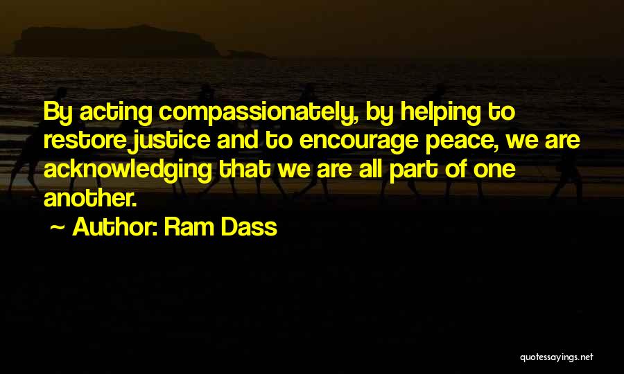 Peace And Justice Quotes By Ram Dass