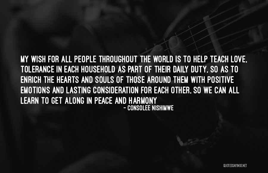 Peace Around The World Quotes By Consolee Nishimwe