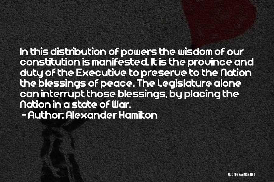 Peace Blessings Quotes By Alexander Hamilton