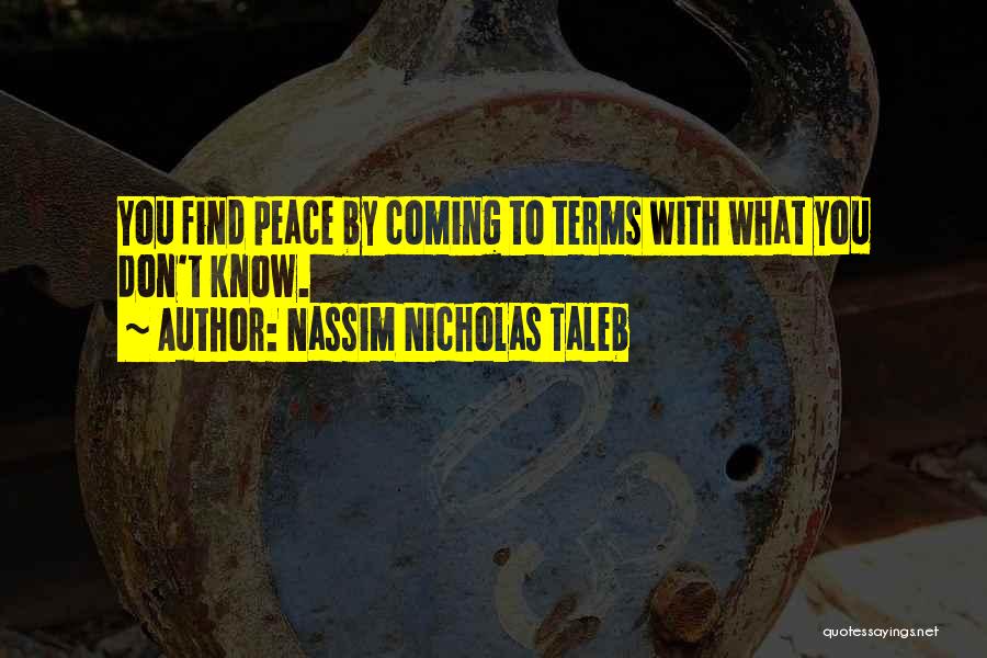 Peace Finding Quotes By Nassim Nicholas Taleb