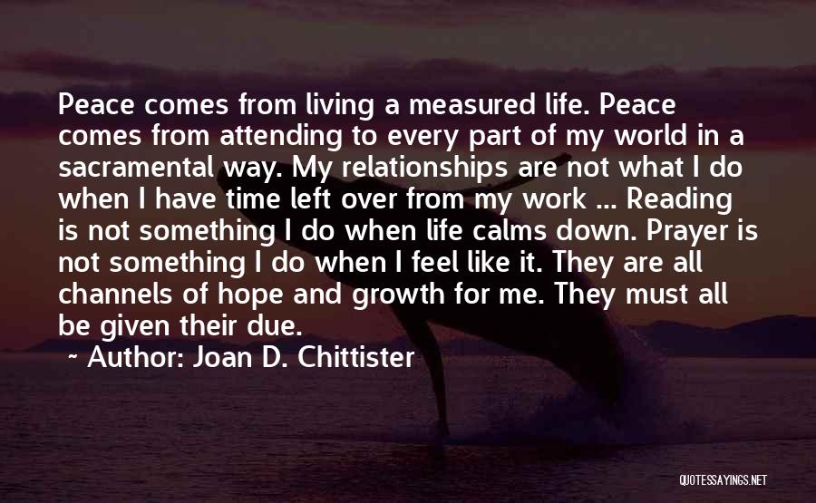 Peace In My Life Quotes By Joan D. Chittister
