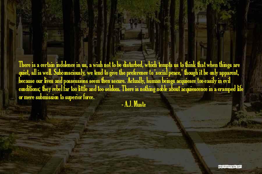 Peace N Quiet Quotes By A.J. Muste