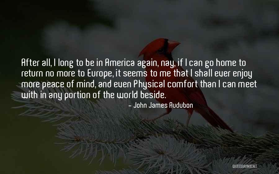 Peace Of Mind And Comfort Quotes By John James Audubon