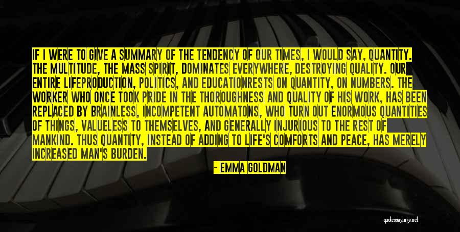 Peace Summary Quotes By Emma Goldman