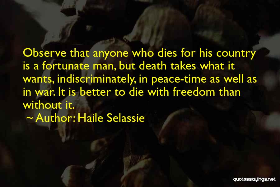 Peace With Death Quotes By Haile Selassie