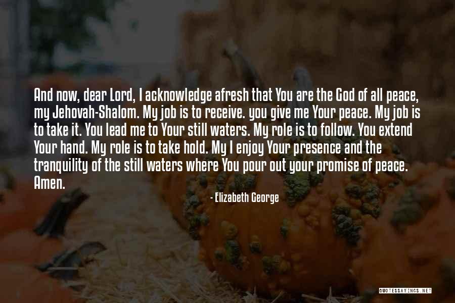 Peace You Give Me Peace Quotes By Elizabeth George Peace You Give Me Peace Quotes By Elizabeth George