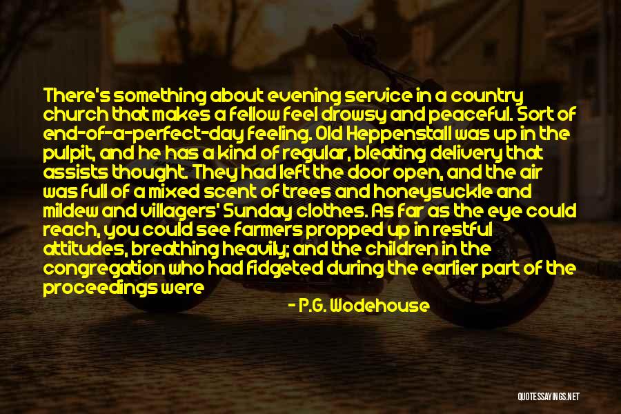 Peaceful Sunday Quotes By P.G. Wodehouse Peaceful Sunday Quotes By P.G. Wodehouse