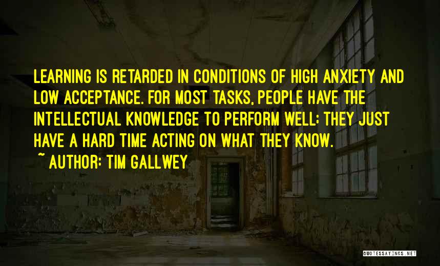Peak Performance Quotes By Tim Gallwey
