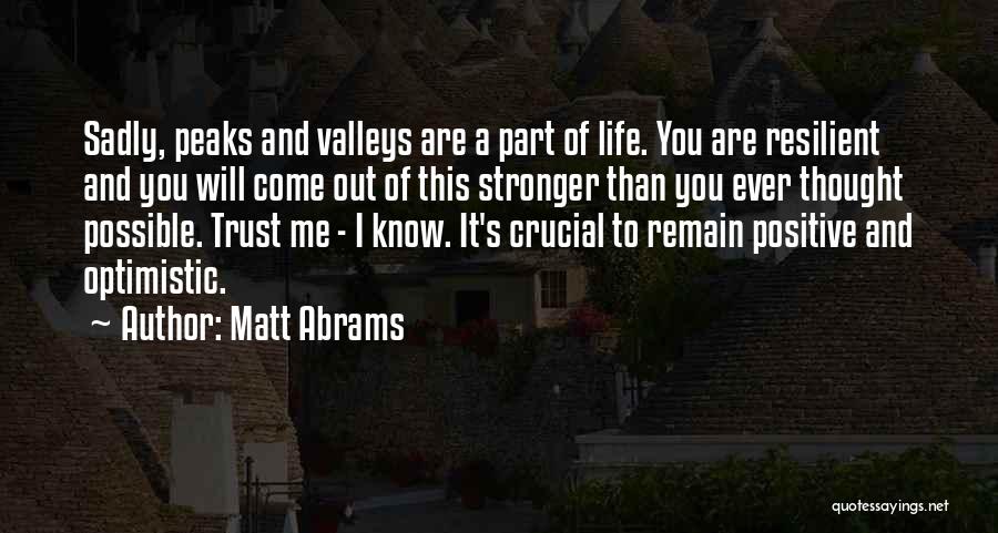 Peaks And Valleys Quotes By Matt Abrams