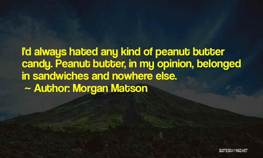 Peanut Butter Sandwiches Quotes By Morgan Matson